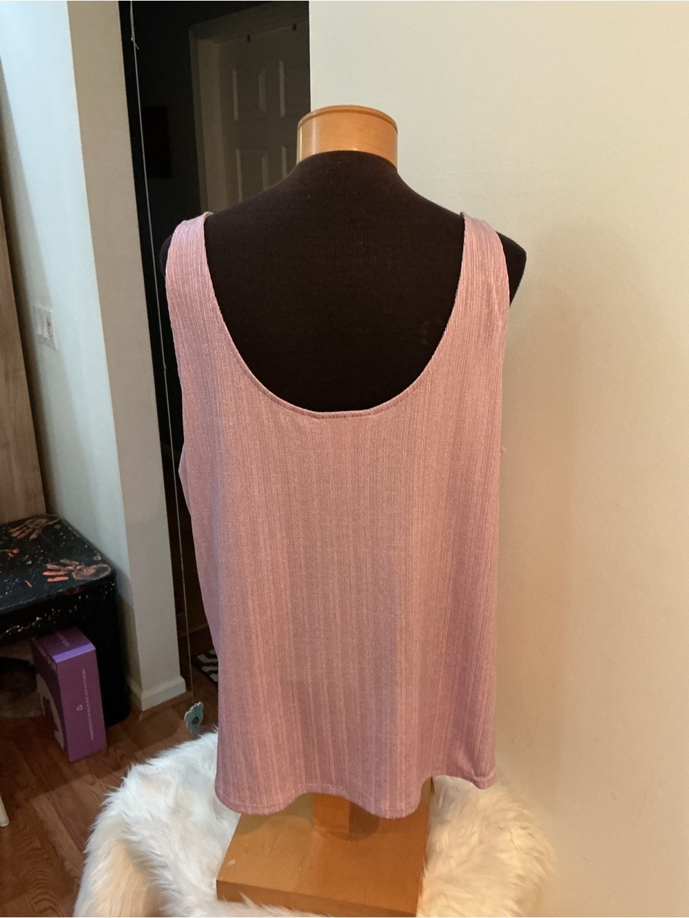 NWT Jennifer Lopez XXL soft lavendar Shimmer Ring Strap Tank Top Plus Size - Picture 10 of 11
